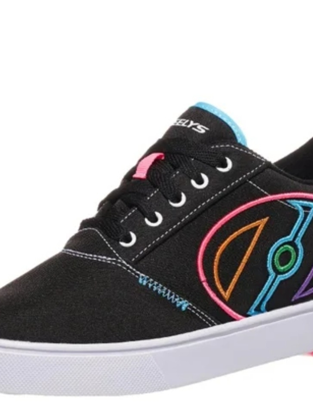 Heelys Womans/mens Black Canvas Skate Sneaker with Neon Accent